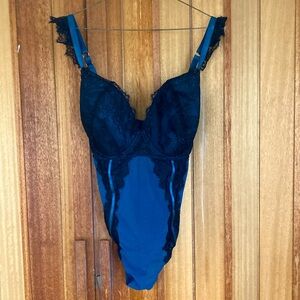 Playful Promises X FFFB Teal and Black Wired Lace Body— Size 32H (UK) / 32K (US)